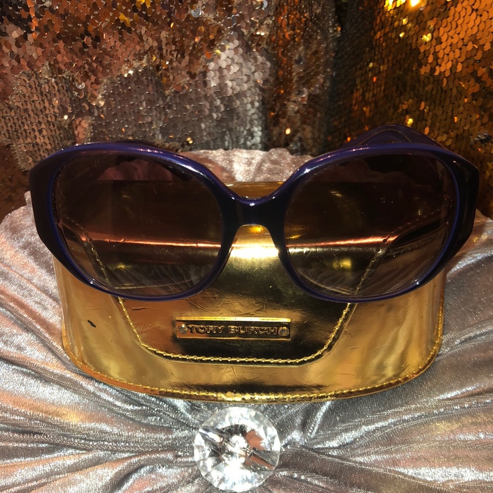 Tory Burch sunnies EUC Amazing Blue Color